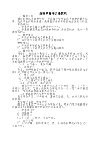 综合素质评价课教案