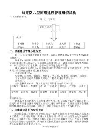 综采队八型班组建设考核细则