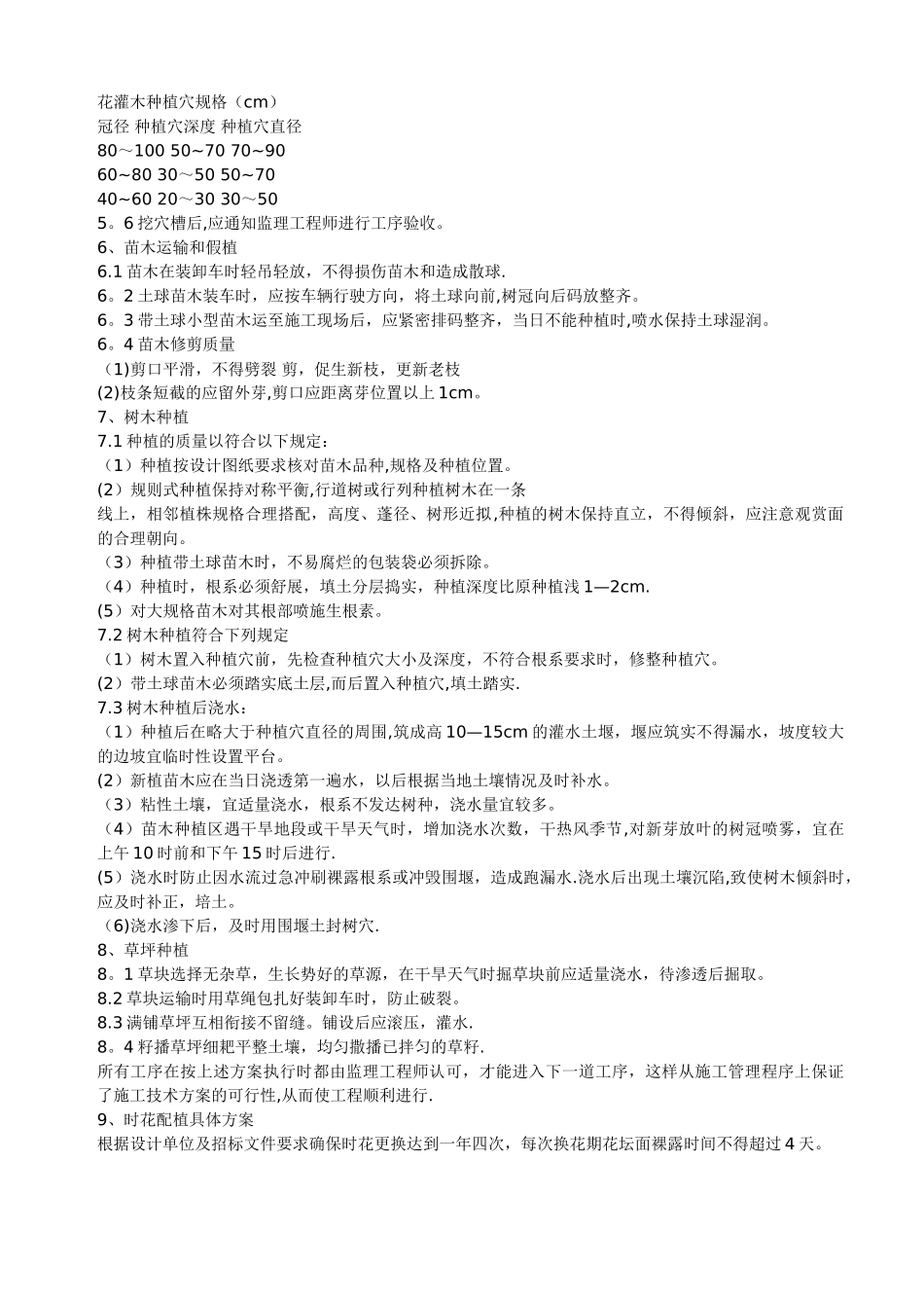 绿化工程中种植苗木的施工方案_第2页
