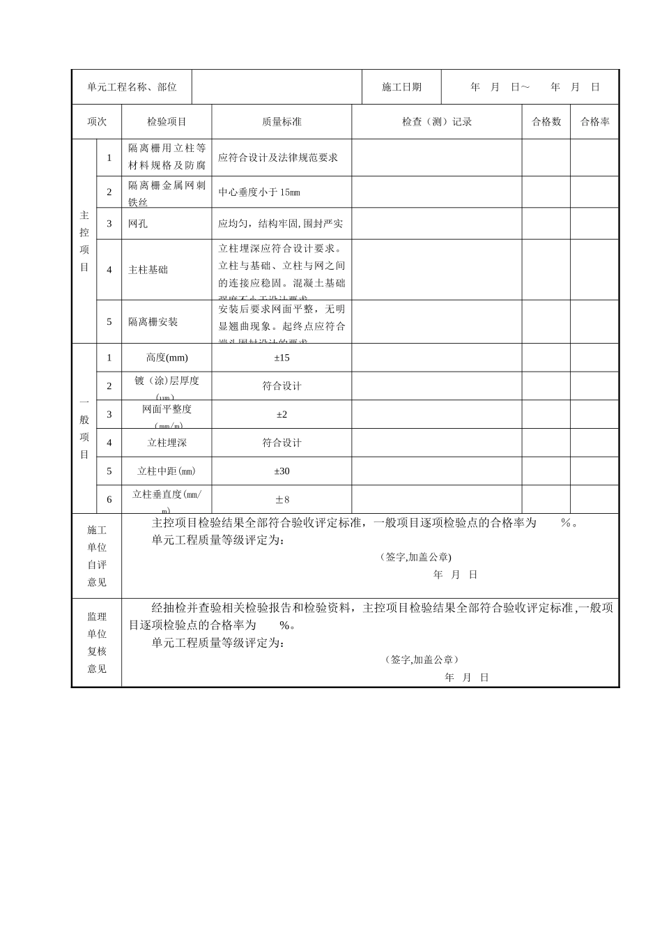 绿化工程评定表_第3页