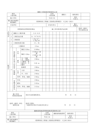 绿化工程部分检验批