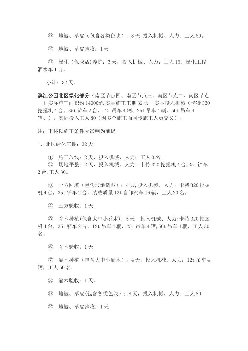 绿化施工进度计划和工期保证措施--_第2页