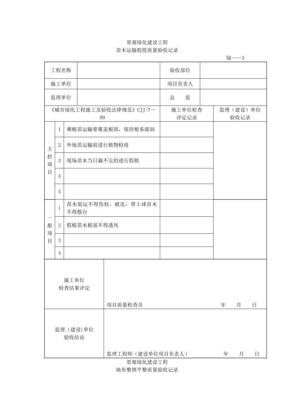 绿化检验批质量验收记录_第3页