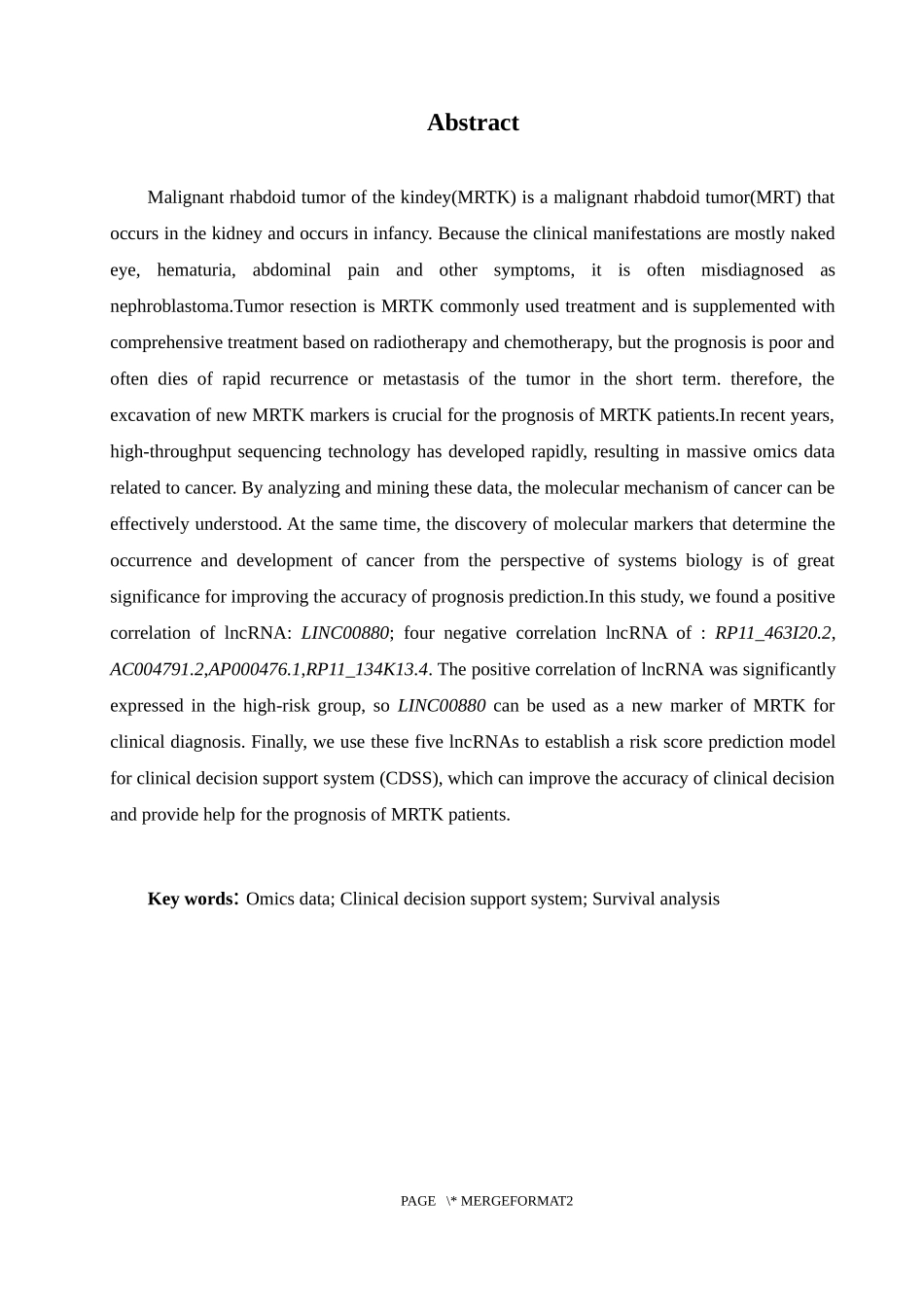 基于组学数据分析与挖掘技术的儿童恶性肿瘤临床决策支持_第2页