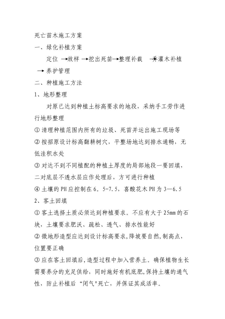 绿化补栽施工方案_第1页