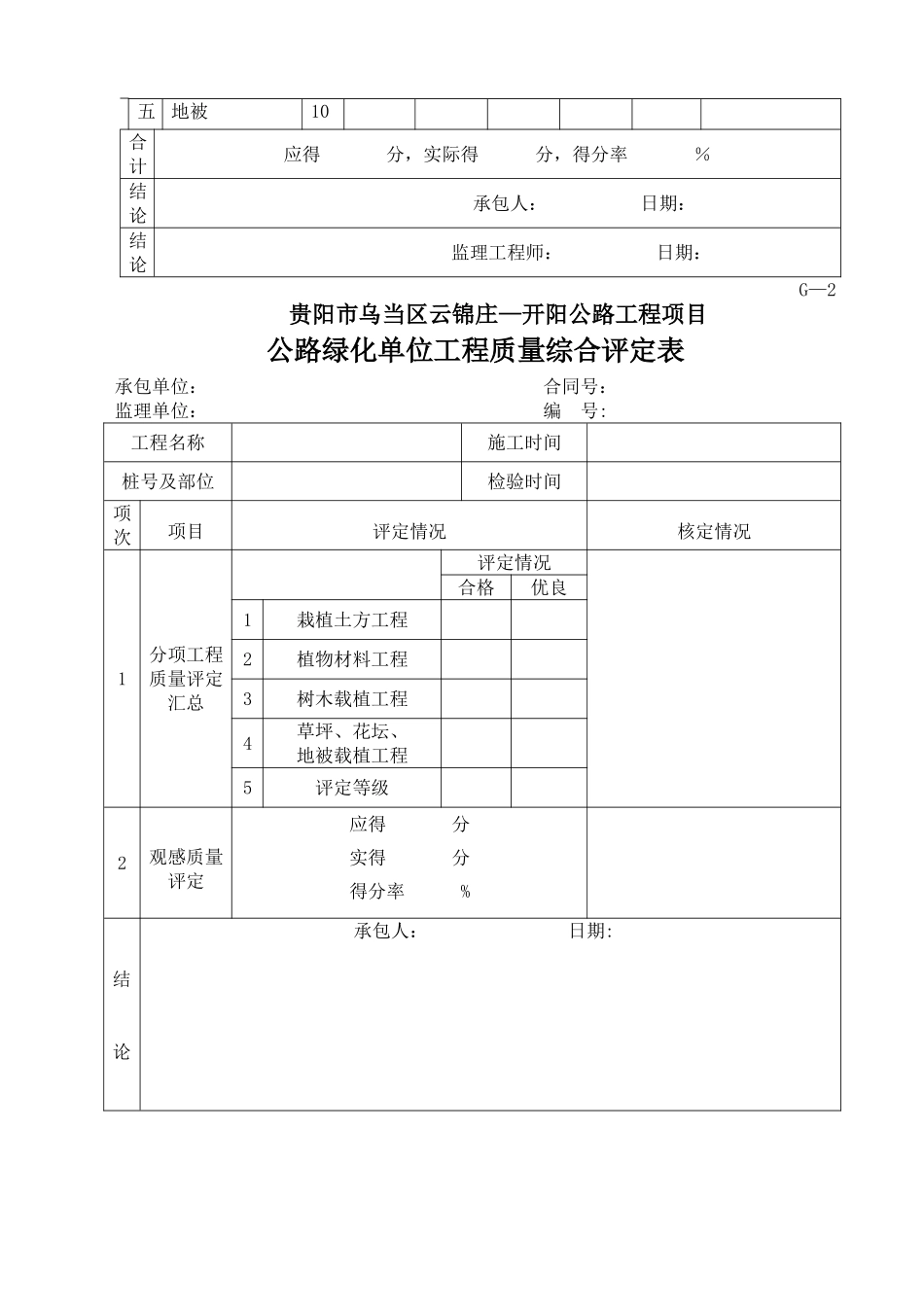 绿化质量评定表_第2页