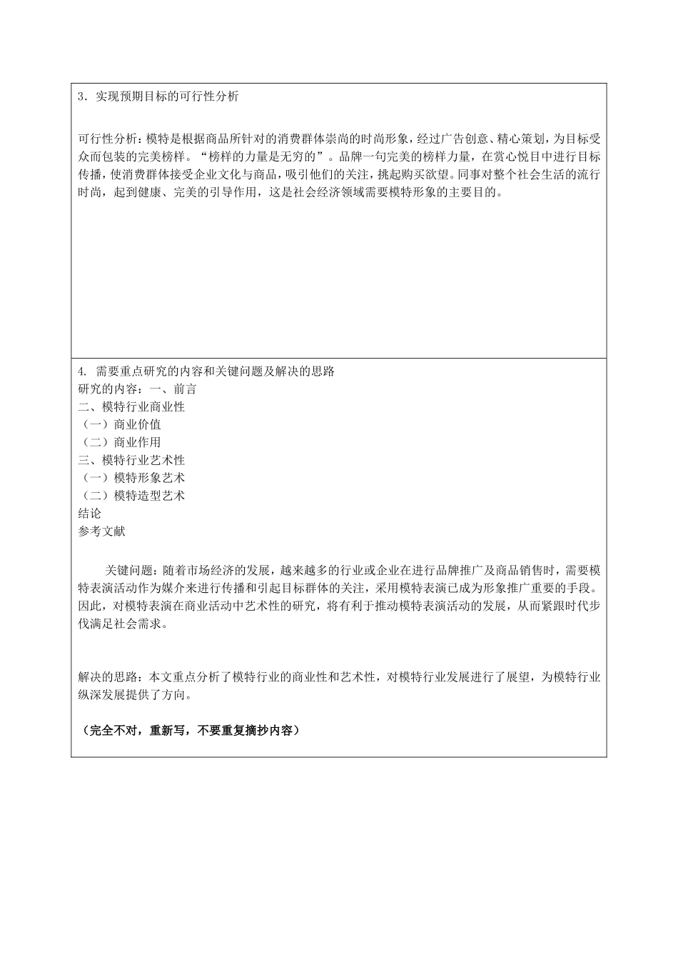 模特的商业性和艺术性  开题报告  服装表演专业_第2页