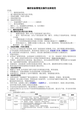 缝纫设备管理制度及操作规范