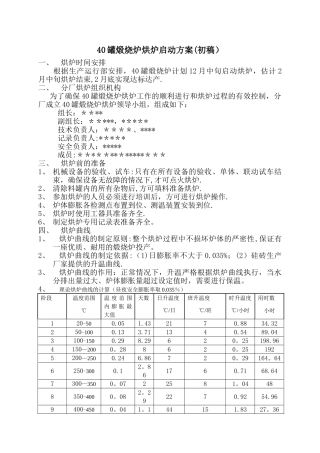 罐式煅烧炉烘炉启动方案