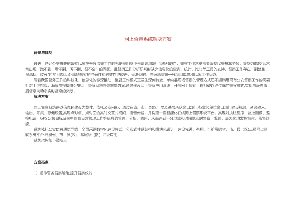 网上督察系统解决方案_第1页