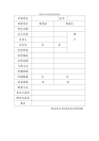 网吧申请变更表