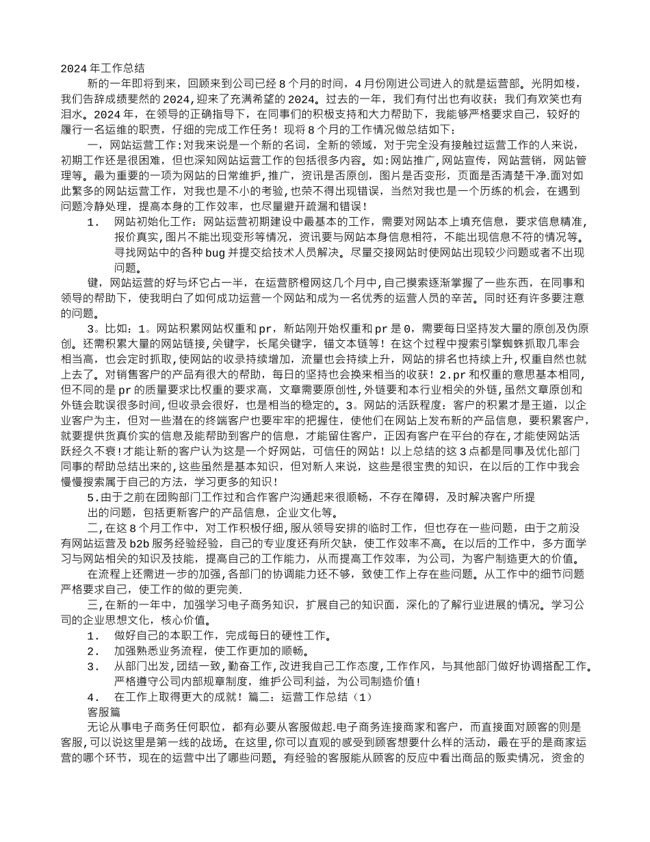 网店运营年终工作总结_第1页