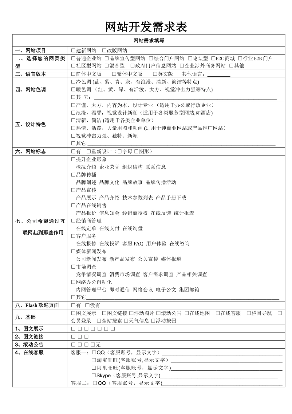 网站开发需求表_第1页