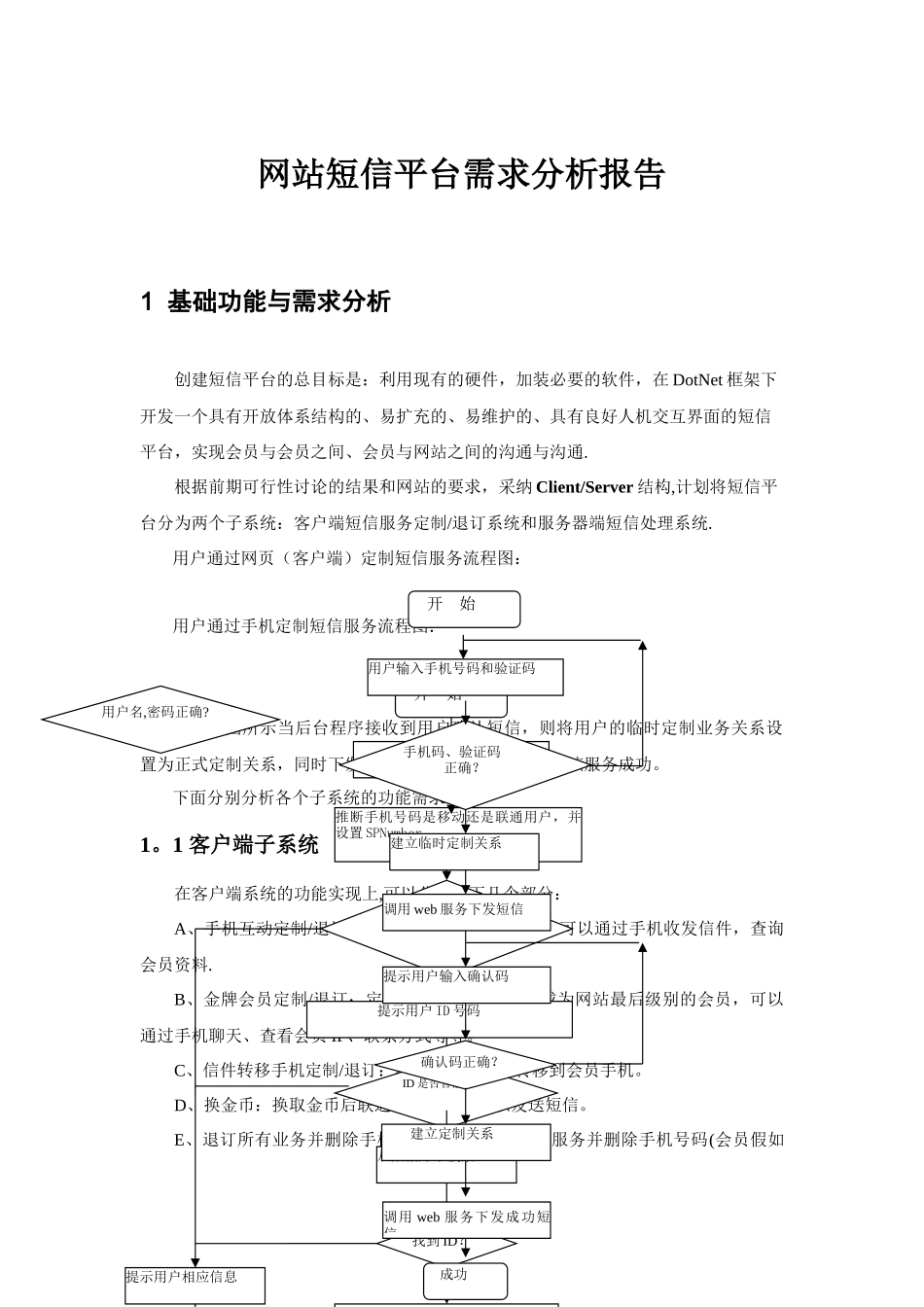 网站短信平台需求分析报告_第1页