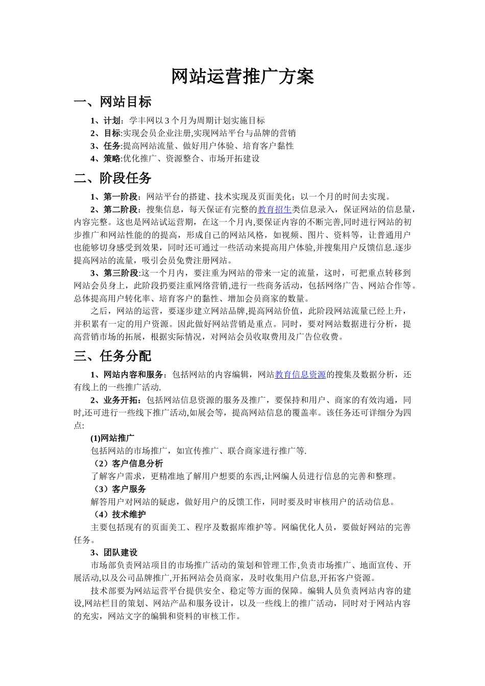 网站运营推广方案模板_第1页