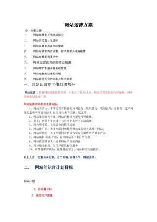 网站运营方案