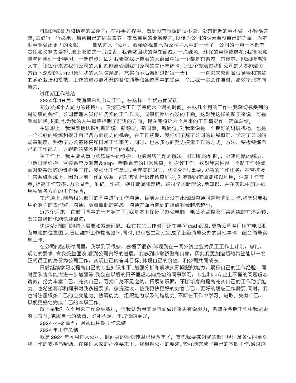 网管转正工作总结_第3页