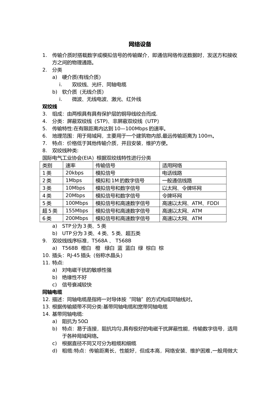 网络互联设备知识点总结_第1页