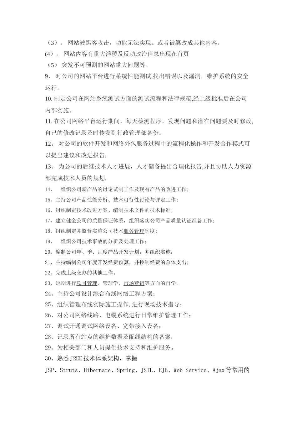 网络公司的岗位职责_第2页