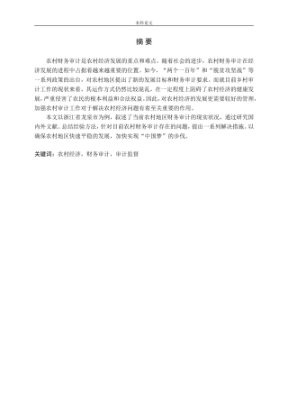 农村经济财务审计审计监督