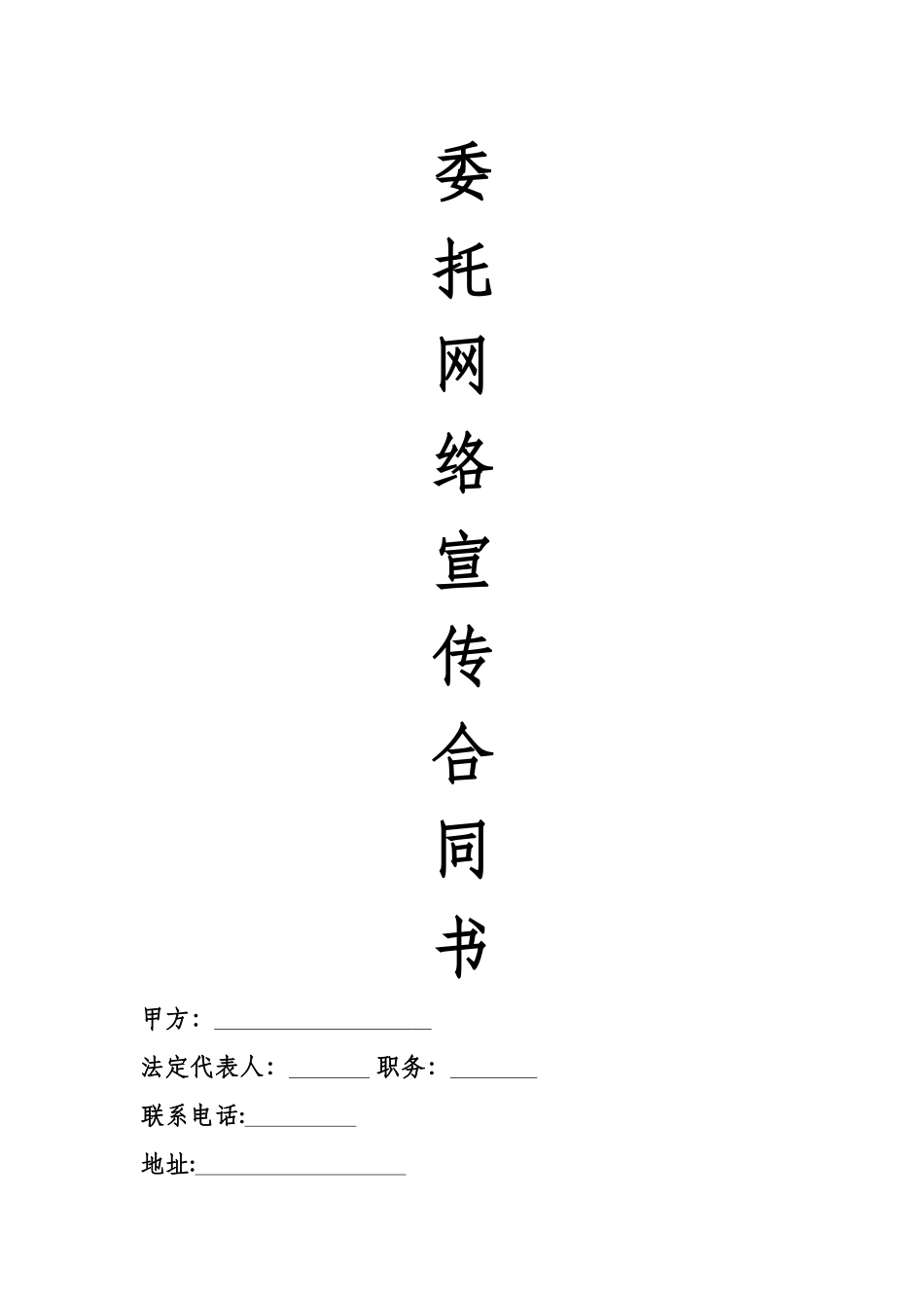 网络宣传合同书_第1页