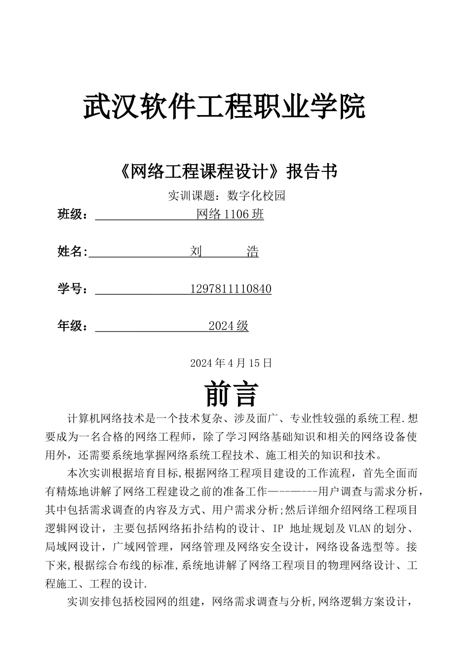 网络工程课程设计_第1页