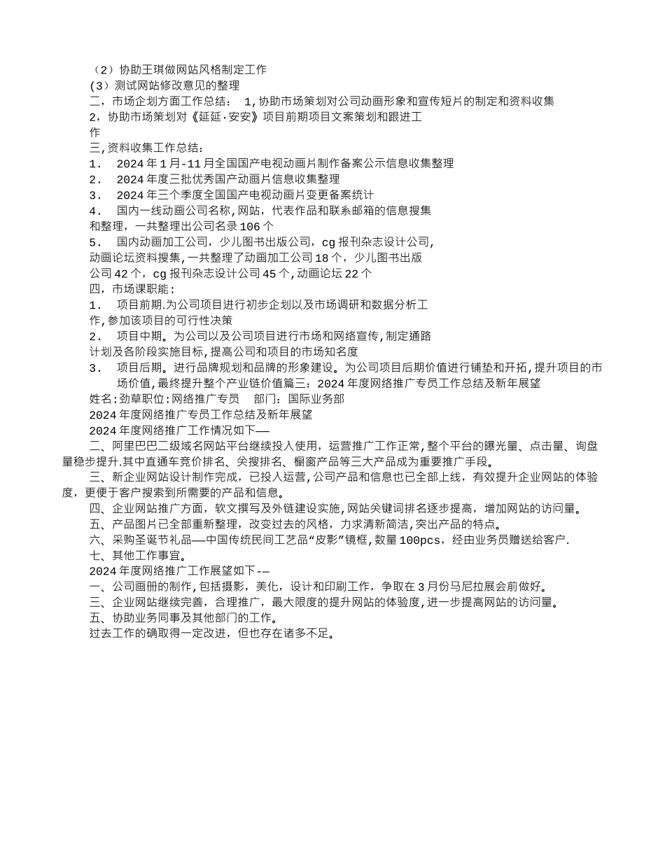 网络推广员工作总结_第2页