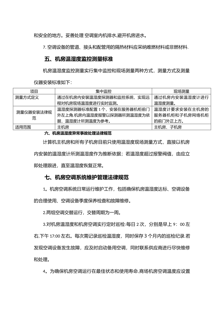 网络机房温湿度标准及空调管理规范_第3页
