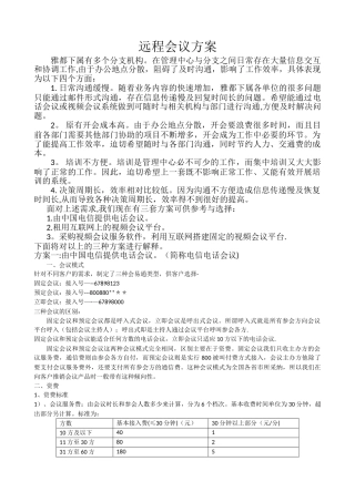 网络电话会议方案