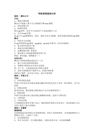 网络营销案例分析