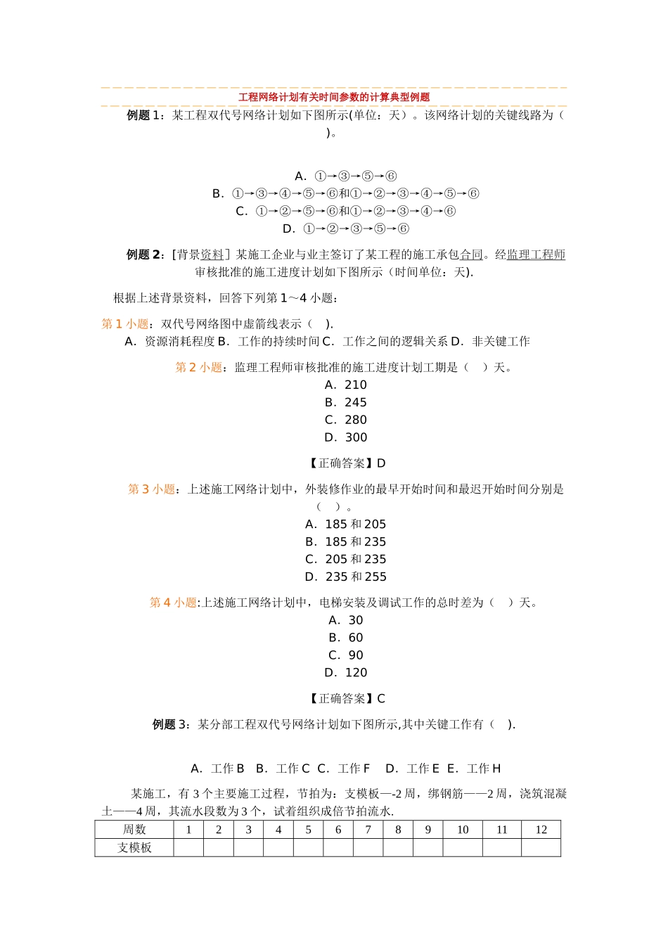 网络计划习题_第1页