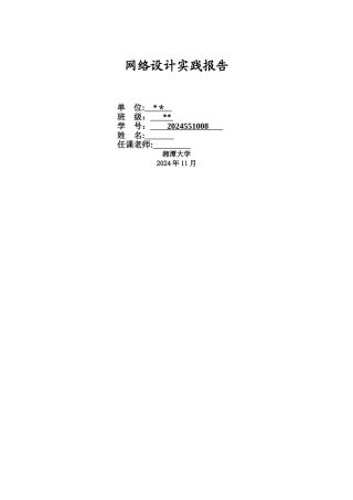 网络设计实践报告