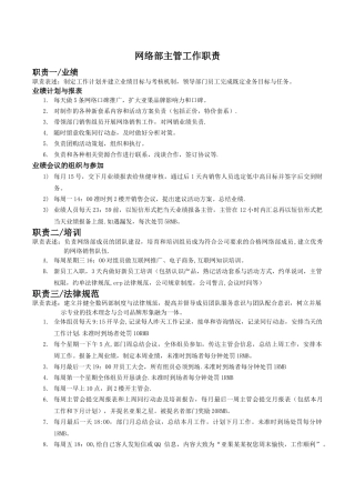 网络部主管岗位职责—HM