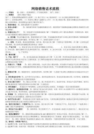 网络销售话术流程