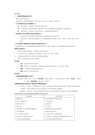 罗宾斯管理学知识点复习
