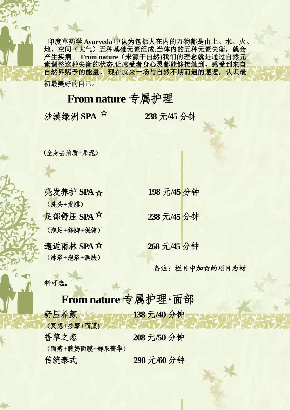 美容院SPA会所价格表设定模版_第2页