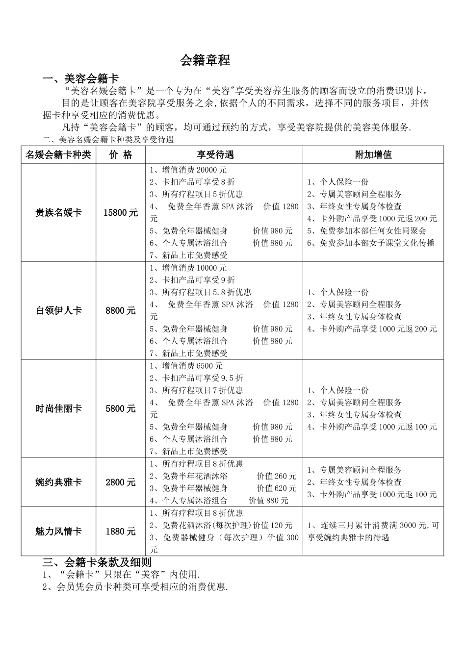 美容院会员制细则_第1页