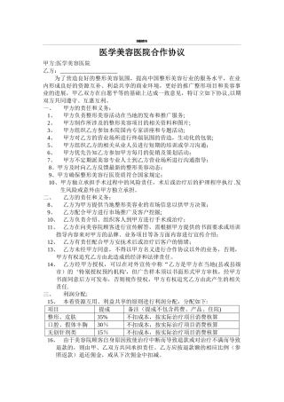 美容院合作合同