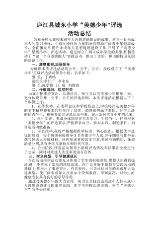 美德少年活动总结