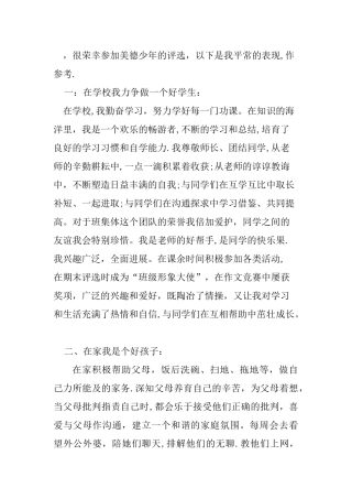 美德少年申报材料