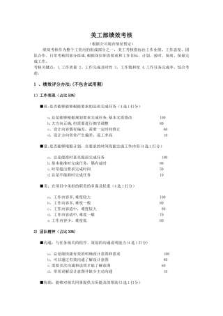美工部绩效考核