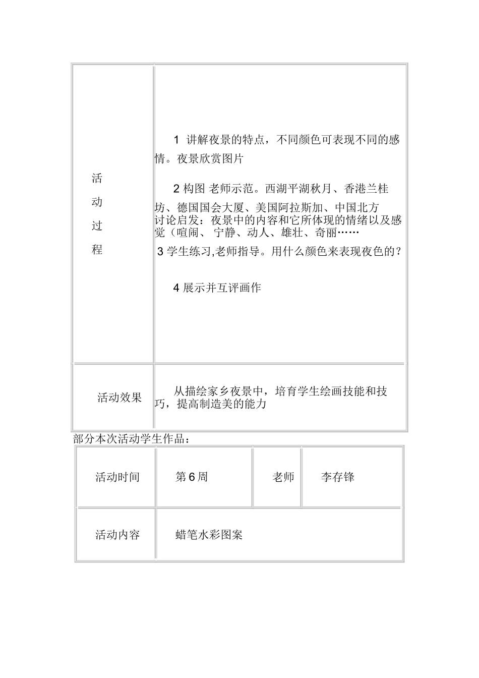 美术兴趣小组活动教案及活动记录2_第3页