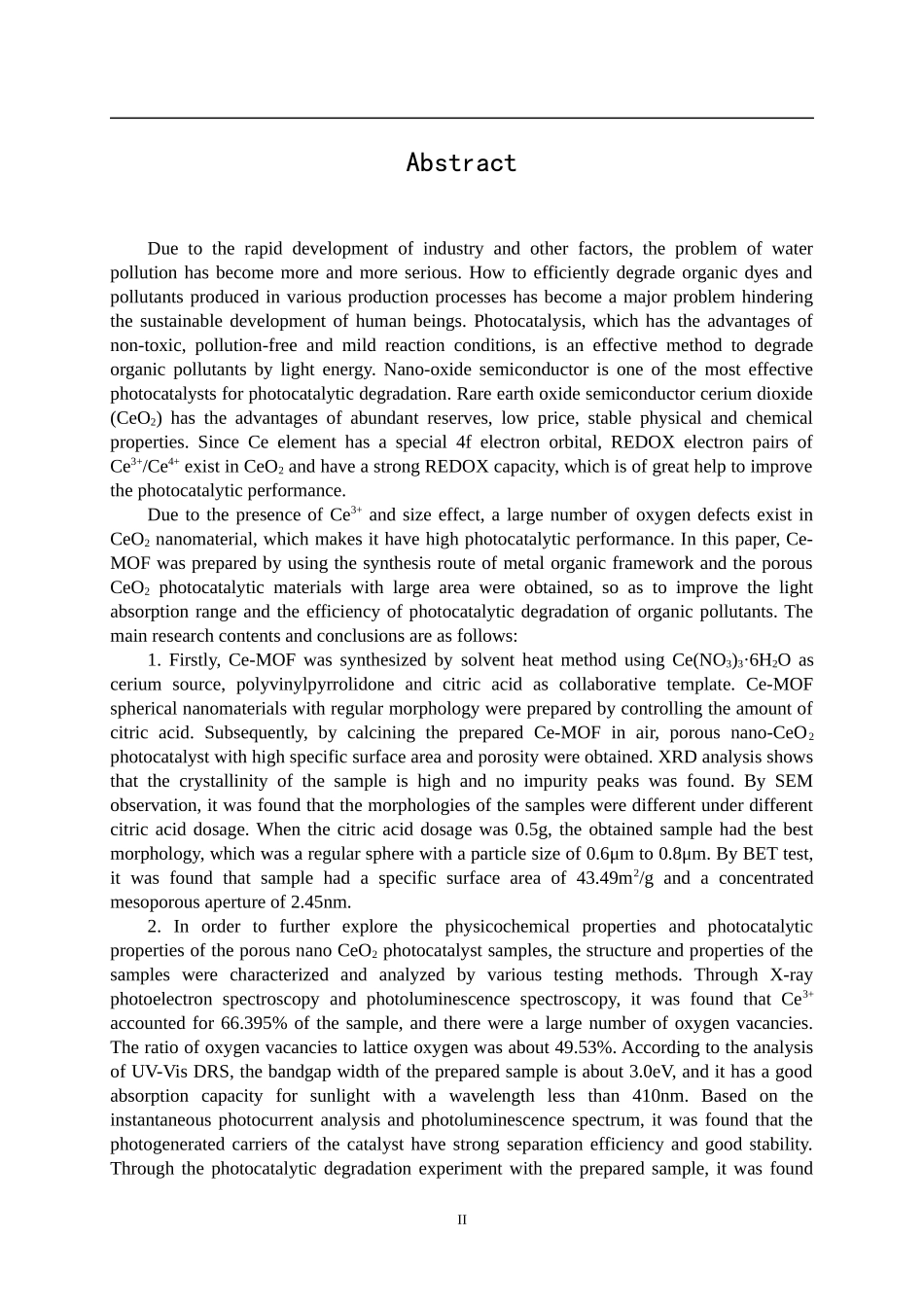 纳米CeO2光催化材料合成与性能研究  材料学专业_第2页