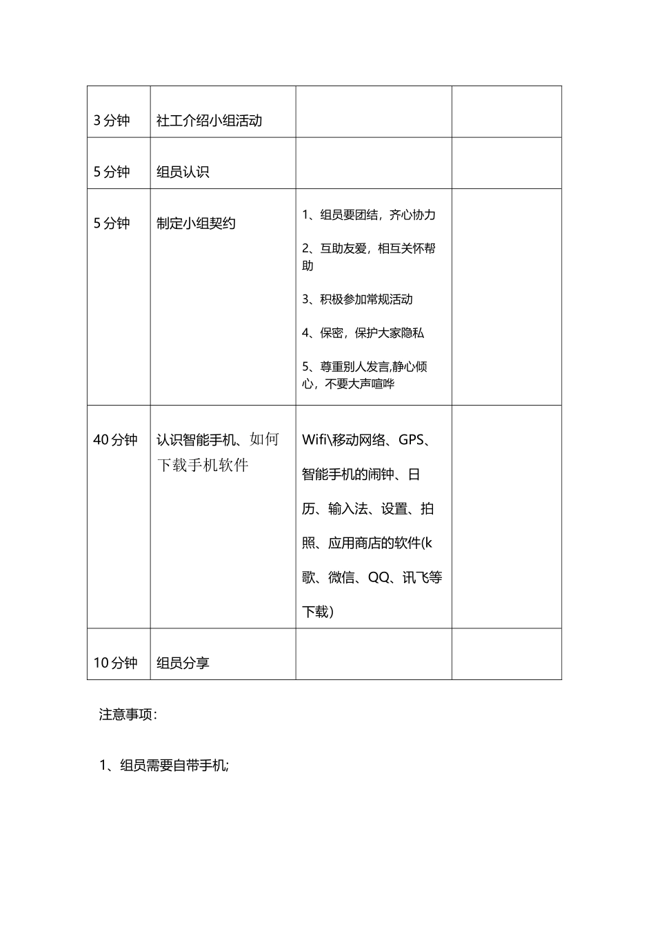 老人智能手机教学小组活动计划书_第3页