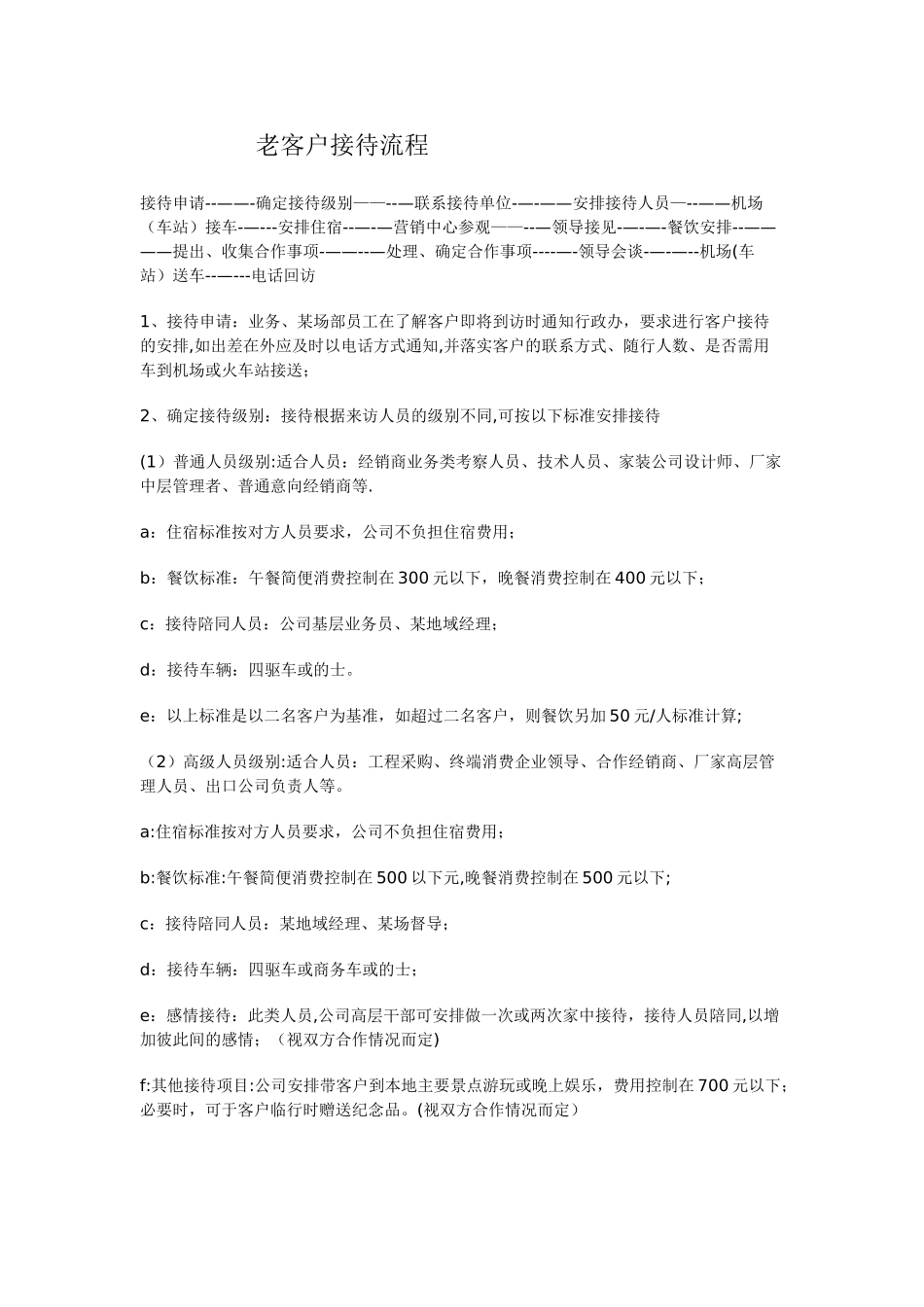 老客户接待流程和接待礼仪_第1页