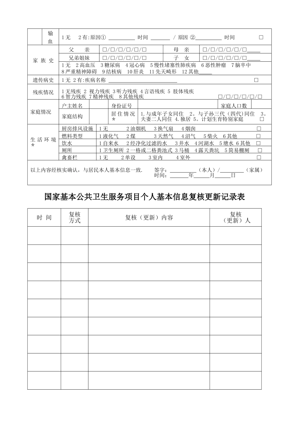 老年人健康管理服务记录表模板_第2页