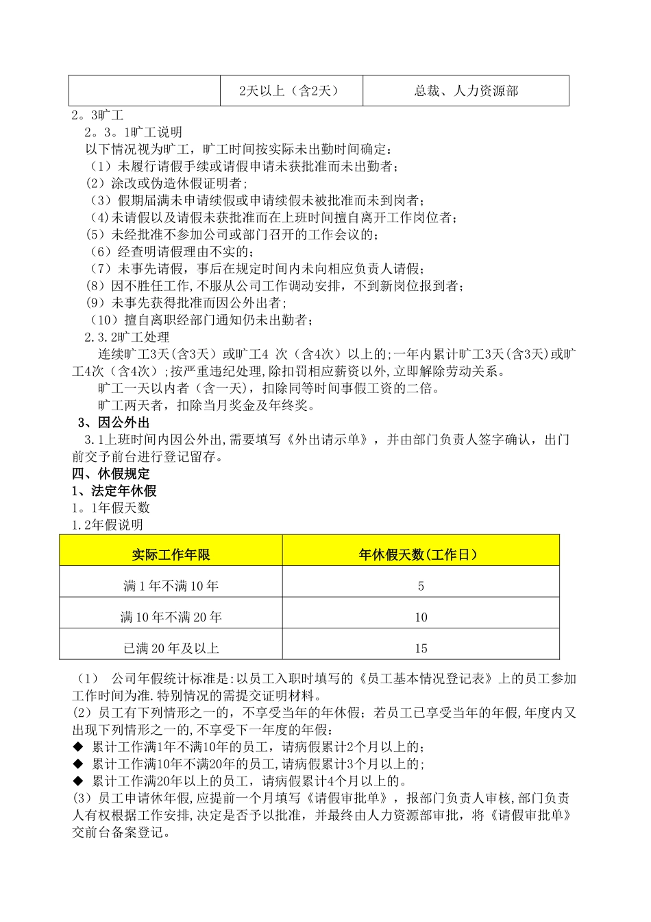 考勤、休假及外出管理办法_第3页
