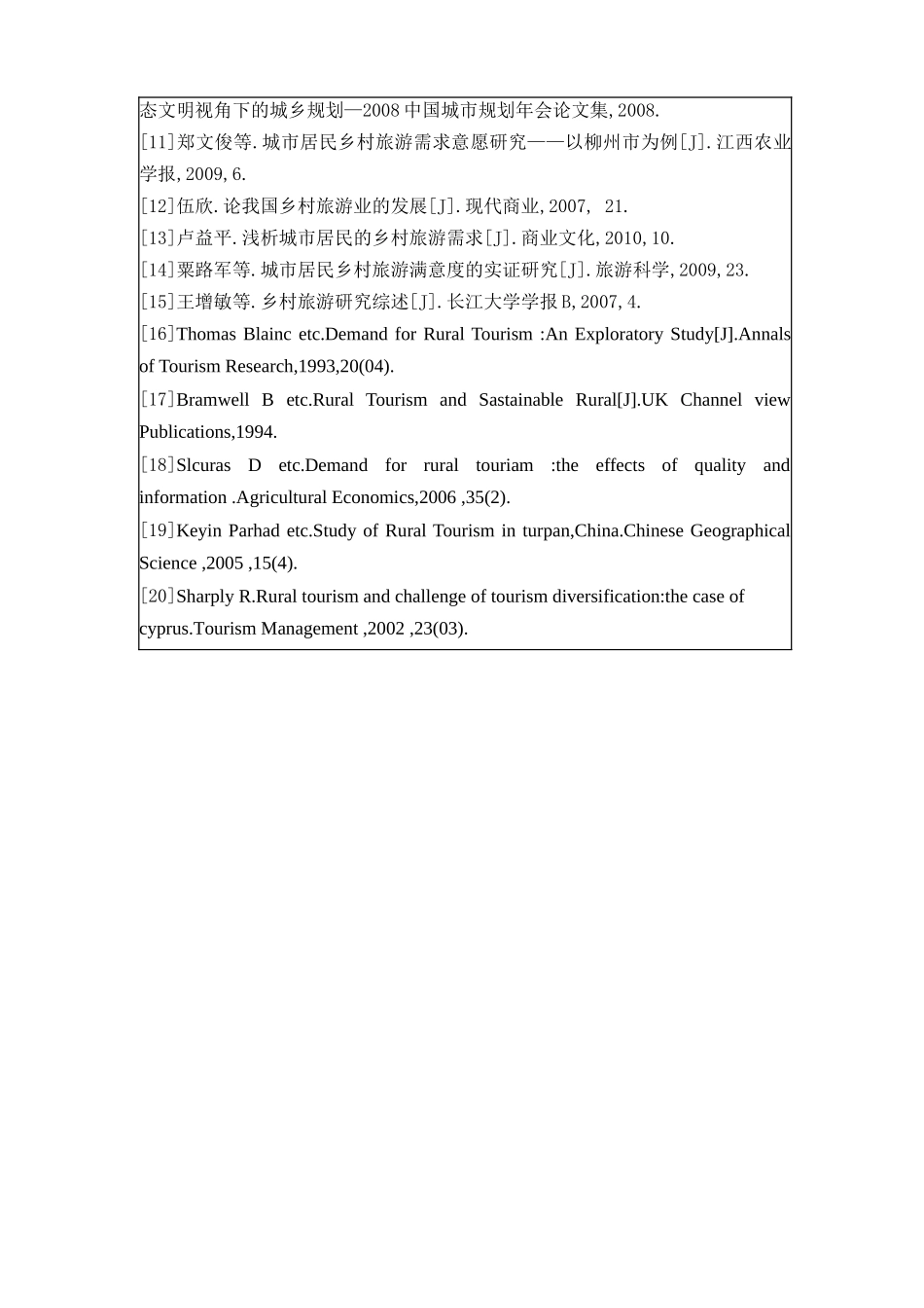 南京城市居民乡村旅游需求研究  旅游管理专业 开题报告格式_第3页