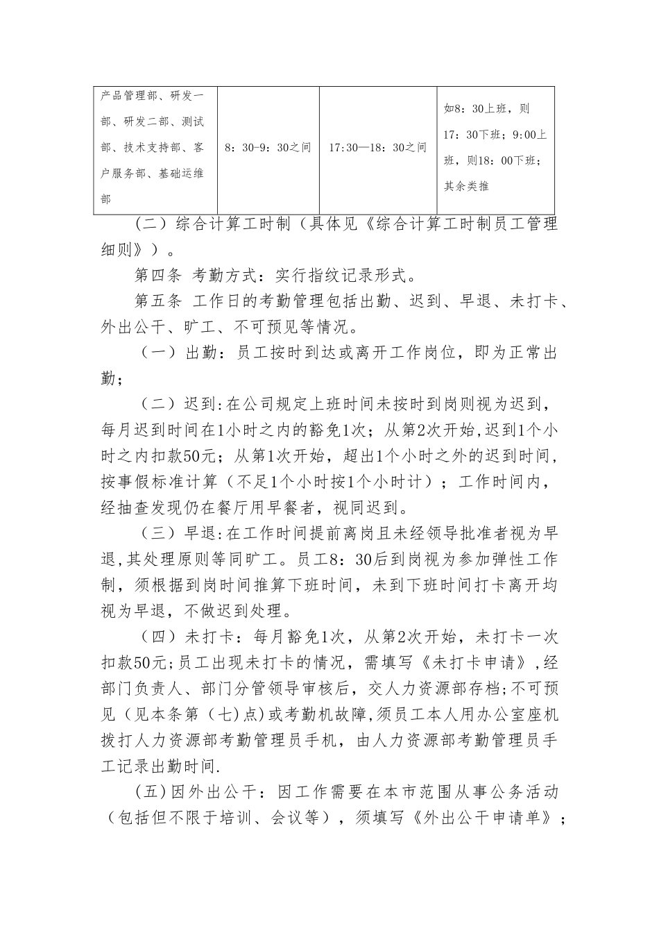 考勤和休假管理细则_第2页