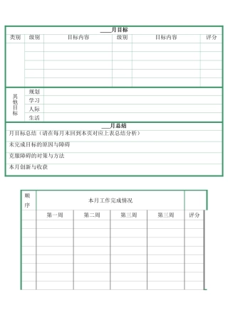 考研月计划与周计划表格